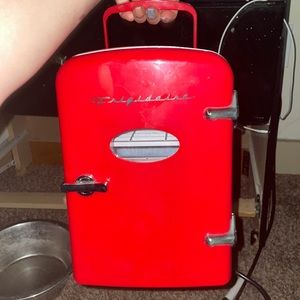 A mini fridge